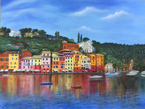 “Magnifica Portofino”Limited Edition Artist enhanced Giclée-Gallery wrapped Canvas 40”x30”
