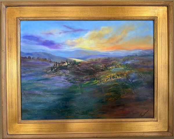 "Toscana- ebbrezza di colori" Oil on Belgian Linen 24"x18"Gallery Framed