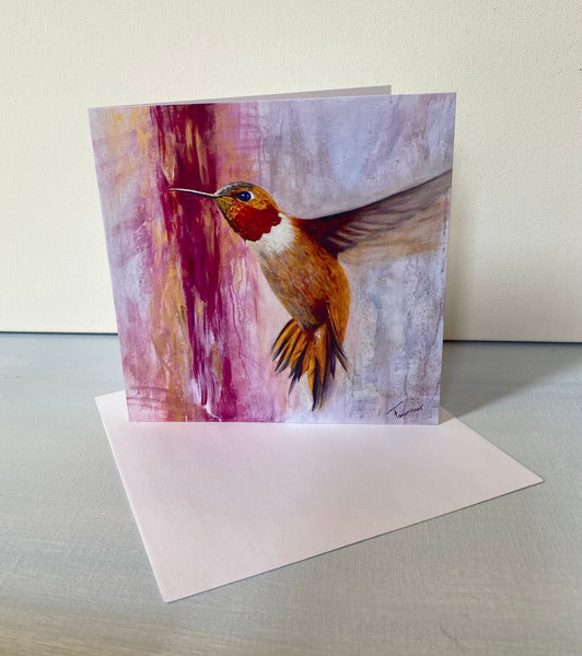 5 x Greeting Cards "Ruby Red" 5.5"x 5.5" Folded-Premium matte